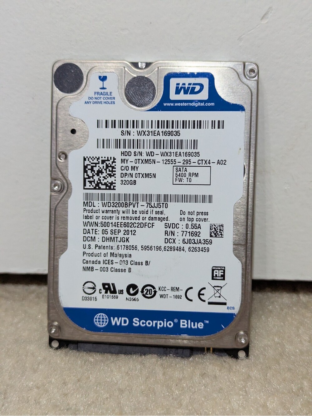 WD Scorpio Blue 320gb 2.5" Mobile HDD